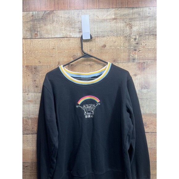Box Lunch Womens Black Sponge Bob Embroidered Pullover Crewneck Sweater Size XL - Picture 5 of 10